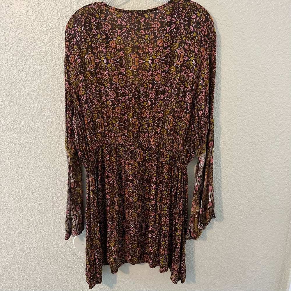 Rebellion Boho Hippie Floral Women’s Bell Sleeve Dress - Picture 2 of 9
